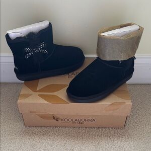 Koolaburra Black Kids Boots with Bow
